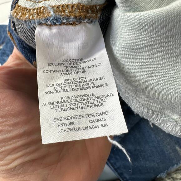 Madewell Jeans Womens 25 Blue Perfect Summer Destructed Edition Cotton Raw Hem - Picture 6 of 13